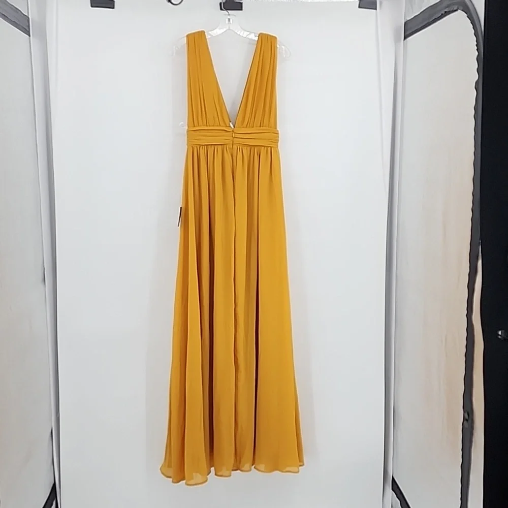 Lulu's Heavenly Hues Marigold Yellow Maxi Dress Size S